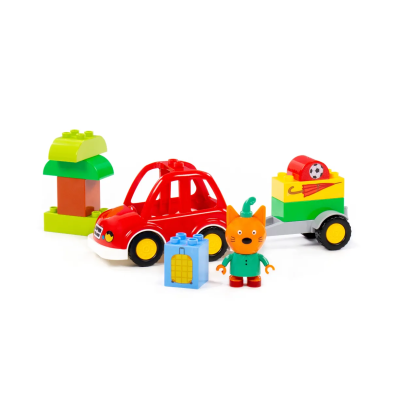 купить Конструктор Полесье "Макси" - "Три кота. Компот и автомобиль", 12 эл.