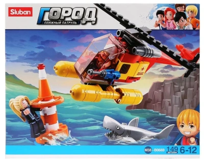 купить Конструктор спасательные вертолет, Sluban, серия Город M38-B0669