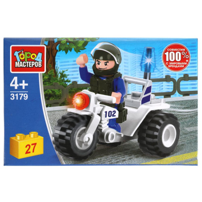 купить Город мастеров, Конструктор полицейкий трицикл (27 деталей), 3179-JS