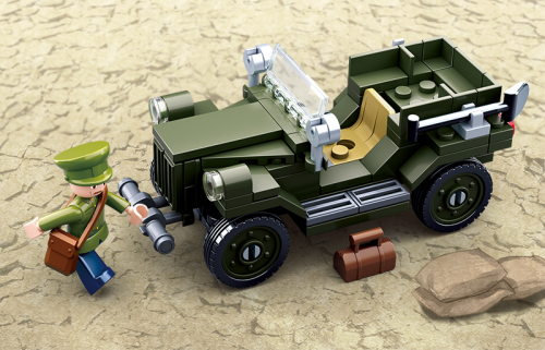 купить Советский внедорожник ГАЗ 67 (11 см, 112 дет) Конструктор Sluban M38-B0682