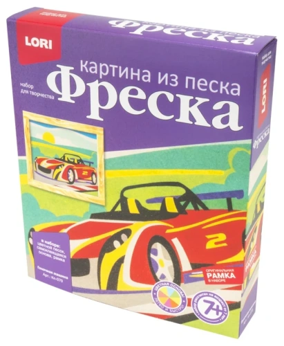 купить Фреска. Картина из песка "Гоночная машина"