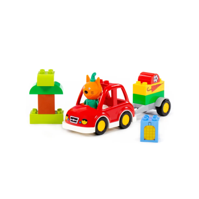 купить Конструктор Полесье "Макси" - "Три кота. Компот и автомобиль", 12 эл.