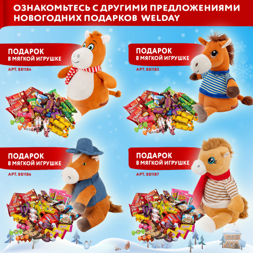 купить Подарок новогодний WELDAY ЗВЕЗДОЧКА "Мягкая игрушка-символ 2026 года", НАБОР конфет 1000 г