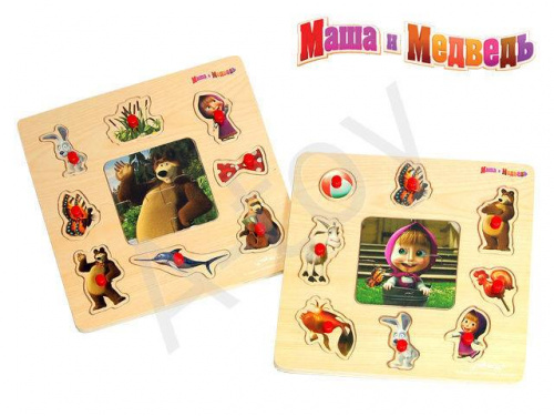 купить Пазл Маша и Медведь, 12 деталей (дерево)