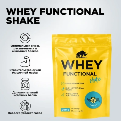 купить Коктейль протеиновый Prime Kraft Whey Functional Shake «Ваниль», 900 г