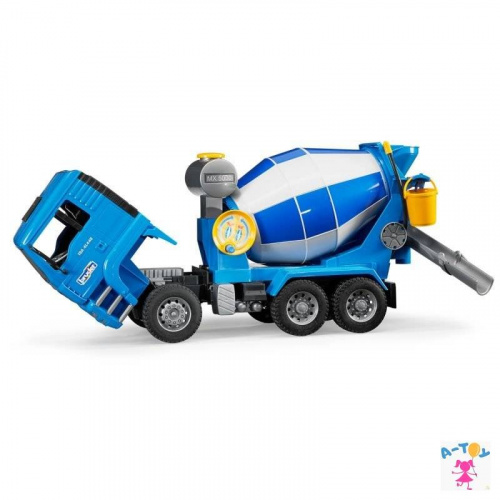 купить Bruder, Бетономешалка MAN сине-серая, подходит модуль звука и света, 02-744