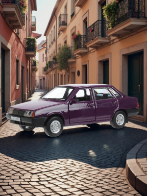 купить Машинка металлическая инерционная Технопарк ВАЗ-21099 "СПУТНИК" 13,1 см, фиолетовая