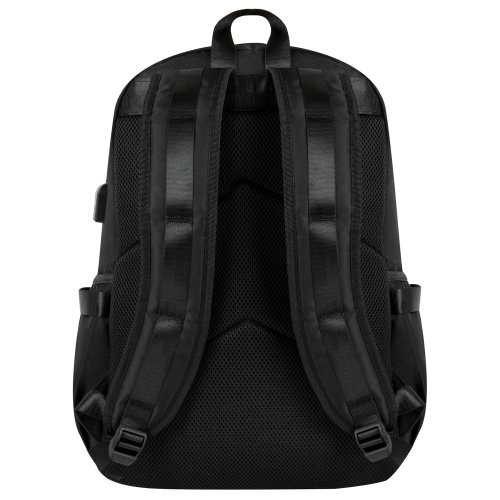 купить Рюкзак BRAUBERG FUSION универсальный, USB-порт, черный с белыми вставками, 45х31х15 см, 271657