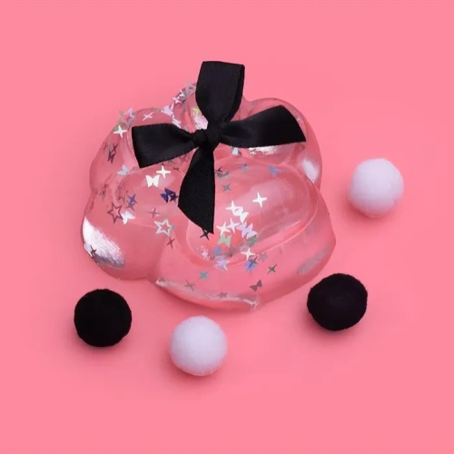 купить Игрушка - Антистресс"Таба Лапка" с чёрным бантиком и шариками 00-5352