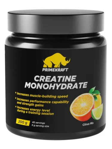 купить Креатин Моногидрат PRIMEKRAFT Creatine Monohydrate, Цитрусовый микс, банка 200 гр.