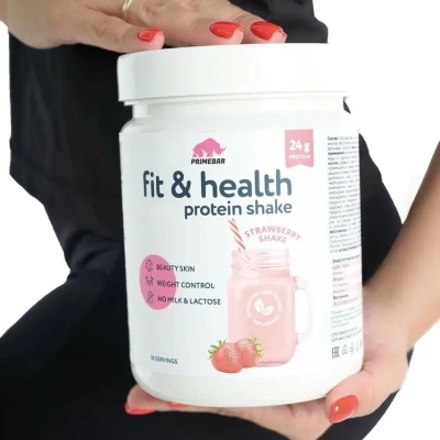 купить Растительный протеин Fit & Health Protein Shake PRIMEBAR Клубничный коктейль, 500 г
