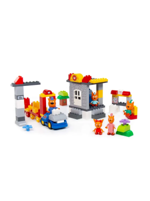 купить Конструктор Полесье "Макси" - "Три кота. Путешествие на поезде", 88 эл.