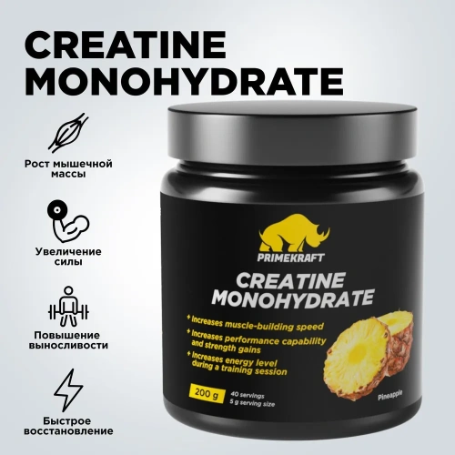 купить Креатин Моногидрат PRIMEKRAFT Creatine Monohydrate, Ананас, банка 200 гр.