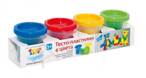 купить Набор тесто-пластилин 4 цвета, Genio Kids (560 г)