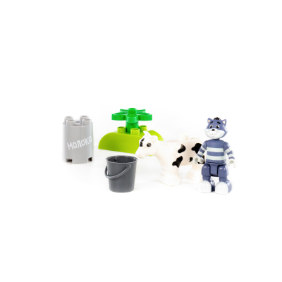купить Конструктор Полесье, серия Макси - Простоквашино. Матроскин с коровой Муркой, (6 эл., в кор.) 23333