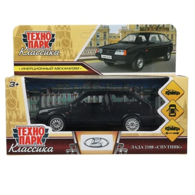купить Машинка металлическая инерционная Технопарк  LADA -2108 "СПУТНИК", 11,7 см, черная