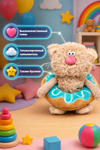 купить Мягкая игрушка Budi Basa Кот Какао Коллекция "Десерт"