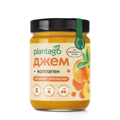 купить Джем Plantago низкокалорийный с коллагеном «Абрикос-Апельсин» , 240 г