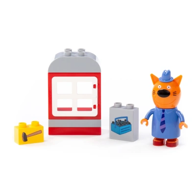 купить Конструктор Полесье серия Макси - Три кота. Папа строит домик (8 эл., в коробке) 67392