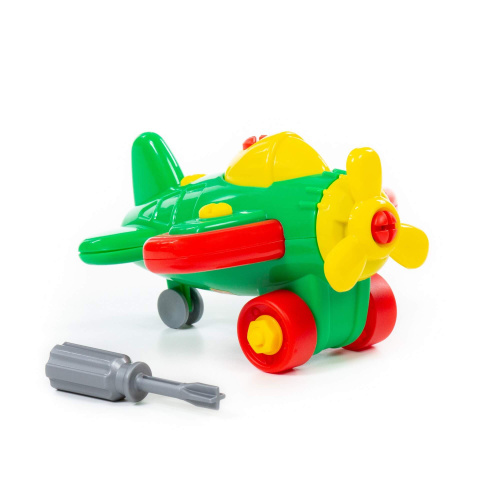 купить Полесье, Конструктор-транспорт "Самолёт" (19 элементов) (в пакете), 77110