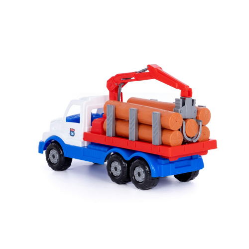 купить Полесье 90362 "Сталкер", автомобиль-лесовоз (бело-синий)