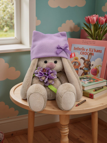 купить Мягкая игрушка Budi Basa Зайка Ми в шапочке и с букетом (малыш)