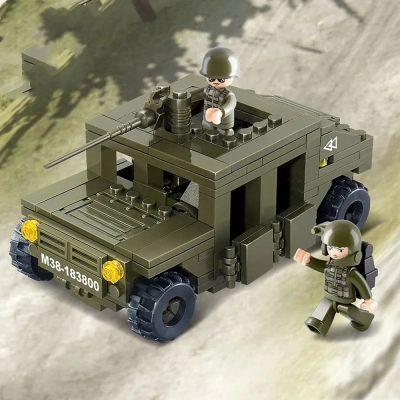 купить Военный боронеавтомобиль Hummer/Хаммер с пулеметом (14,5 см, 175 дет) Конструктор Sluban M38-B0297