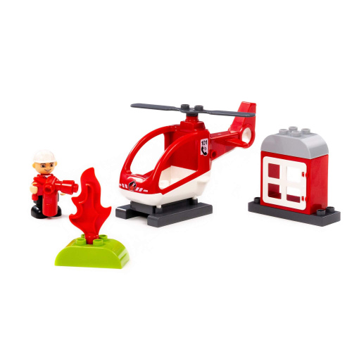 купить Конструктор Макси, Полесье  - "Вертолёт спасателя", 13 элементов, 10814