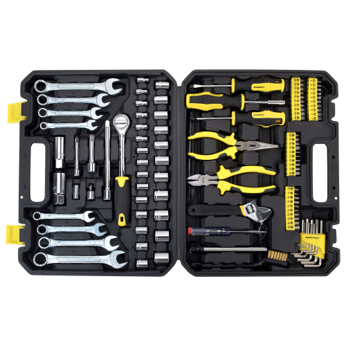 купить Набор инструментов для автомобиля,122 предмета, пластиковый кейс, ГРАНДМАСТЕР