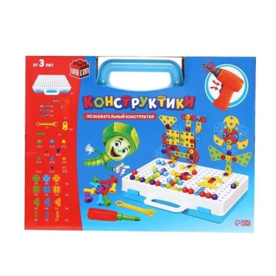 купить Конструктор винтовой "Конструктики",  193 детали, с шуруповертом №Sl-02675   4348348