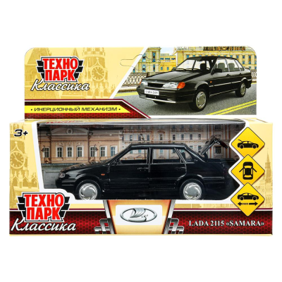 купить Машинка металлическая инерционная Технопарк ваз-2115 "самара" длина 12 см, черная