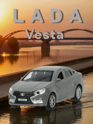 купить Машинка металлическая инерционная Технопарк LADA vesta 11,5 см, серая