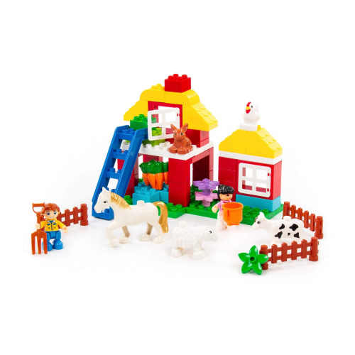 купить Конструктор Полесье "Макси" - "Весёлая ферма" (156 элементов)