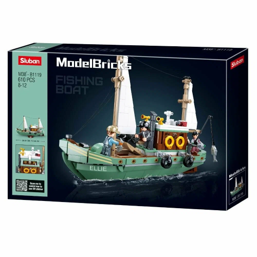 купить Sluban, Конструктор "Рыболовная лодка" (610 дет.)