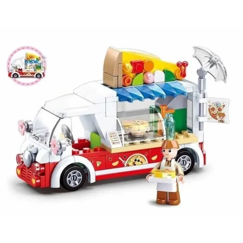 купить Конструктор Sluban Розовая мечта "Фургончик с пицей" (156 дет.)M38-B0993D