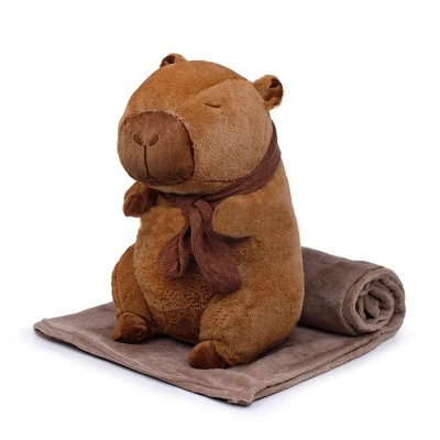 купить Мягкая игрушка  Капибара с пледом 40 см. 