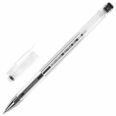 купить Ручки гелевые Brauberg "EXTRA", черные , набор 4 штуки, узел 0,5 мм, линия 0,35 мм, 143906
