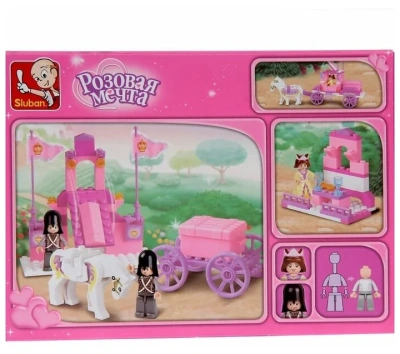 купить Sluban, Конструктор - Карета с  лошадками и фигурками, 137 дет. , M38-B0250