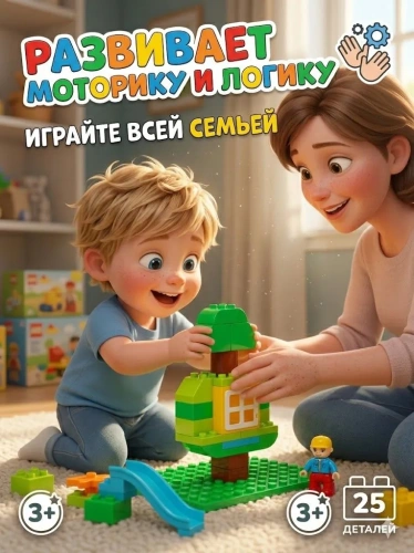 купить Конструктор "Макси" - "Детская площадка" Полесье, 25 элементов (в пакете)