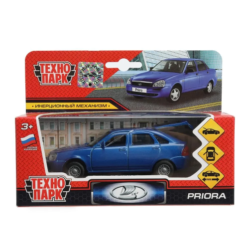 купить Машинка металлическая инерционная Технопарк LADA PRIORA хэтчбек, 12 см,  синяя