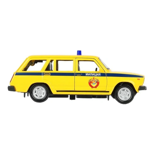 купить Машинка металлическая инерционная Технопарк ВАЗ-2104 Жигули Милиция 12 см, желтая