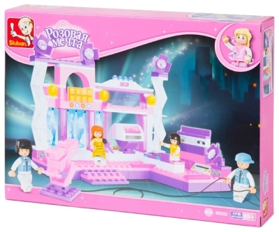 купить Sluban, Конструктор - Розовая мечта Сцена с фигурками 176 дет. , M38-B0252