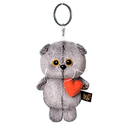 купить Брелок Budi Basa Кот Басик с сердечком, 11 см