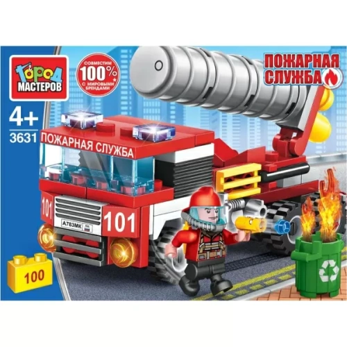 купить Город мастеров, Конструктор - Пожарная машина (112 дет.), 3631-KK
