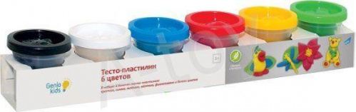 купить Набор тесто-пластилин 6 цветов, Genio Kids (300 г)