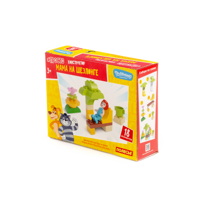 купить Конструктор Полесье серия Макси - Простоквашино. Мама на шезлонге (18 эл.,в коробке) 23357