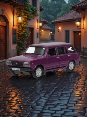 купить Машинка металлическая инерционная Технопарк LADA  2104 длина 10,5 см, баклажан