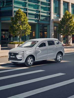 купить Машинка металлическая инерционная Технопарк  LADA XRAY серебристая,  12 см