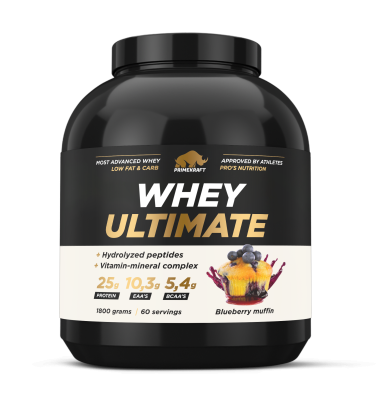 купить Протеин Prime Kraft Whey Ultimate со вкусом «Черничный маффин», банка 1800г