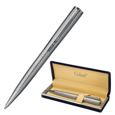 купить Ручка подарочная шариковая GALANT "ETUDE", корпус серебристый, детали хром, узел 0,7 мм, синяя